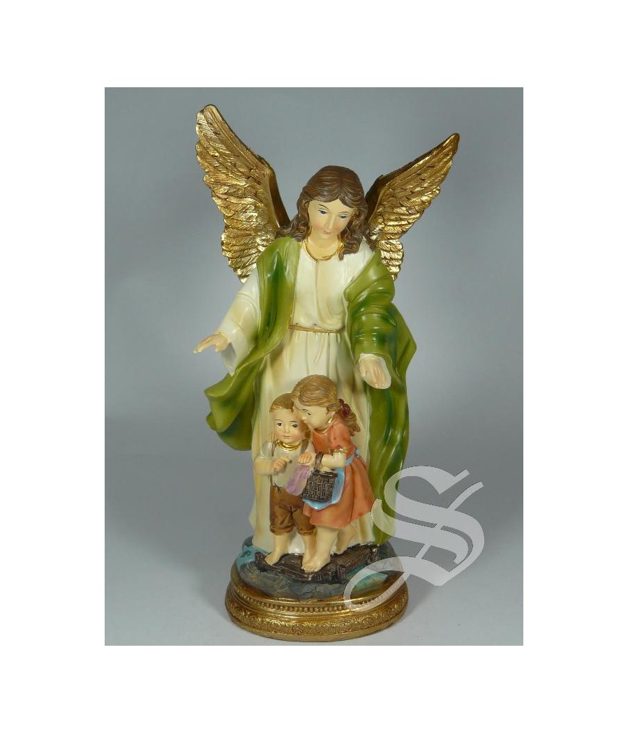 ANGEL CUSTODIO CON NIÑOS 21,5 CM. RESINA