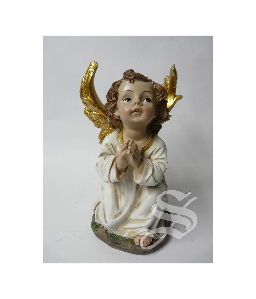 ANGEL DE RODILLAS 17 CM. CREMA/ORO