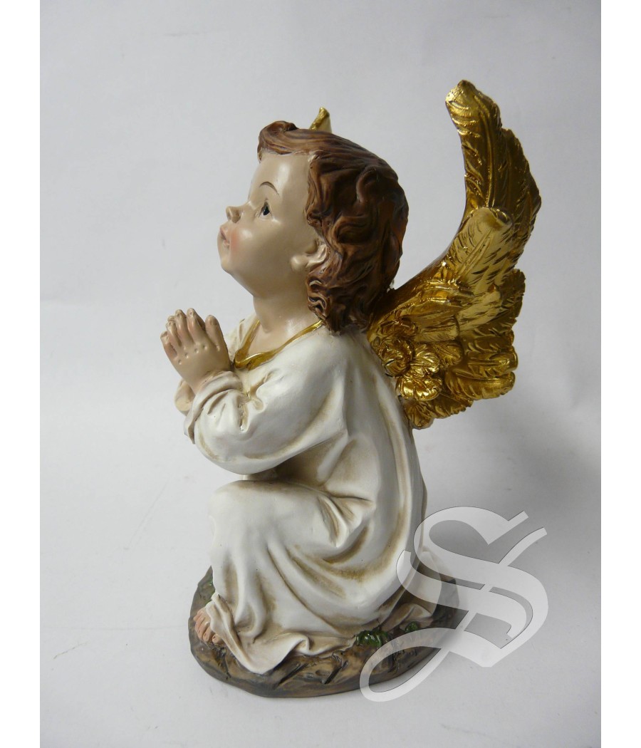 ANGEL DE RODILLAS 17 CM. CREMA/ORO