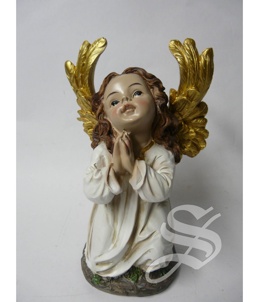 ANGEL DE RODILLAS 17 CM. CREMA/ORO