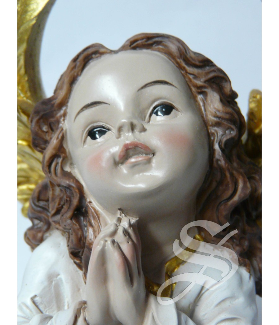 ANGEL DE RODILLAS 17 CM. CREMA/ORO