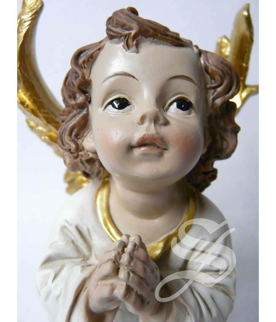 ANGEL DE RODILLAS 17 CM. CREMA/ORO