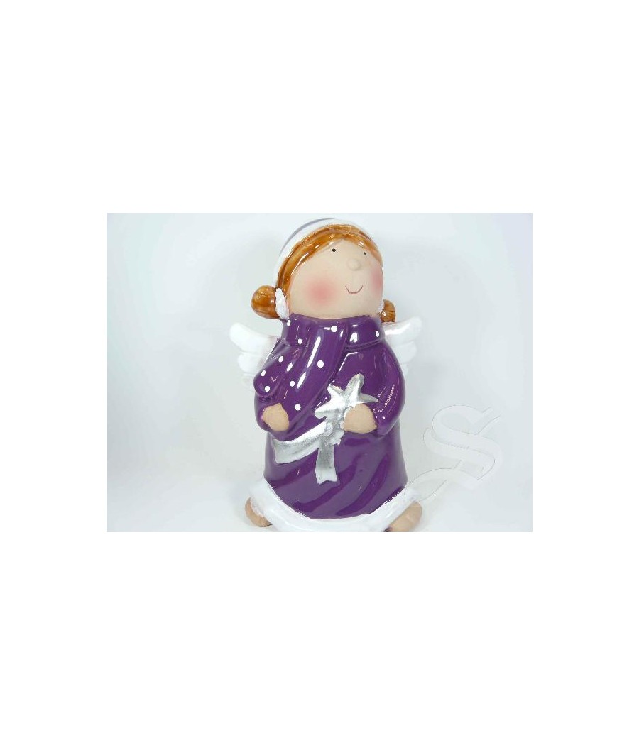 ANGEL NAVIDAD CERAMICA 13*10*20 MORADO