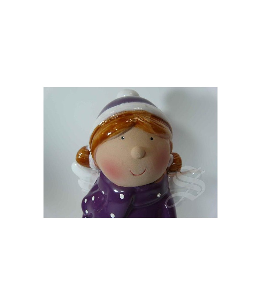 ANGEL NAVIDAD CERAMICA 13*10*20 MORADO