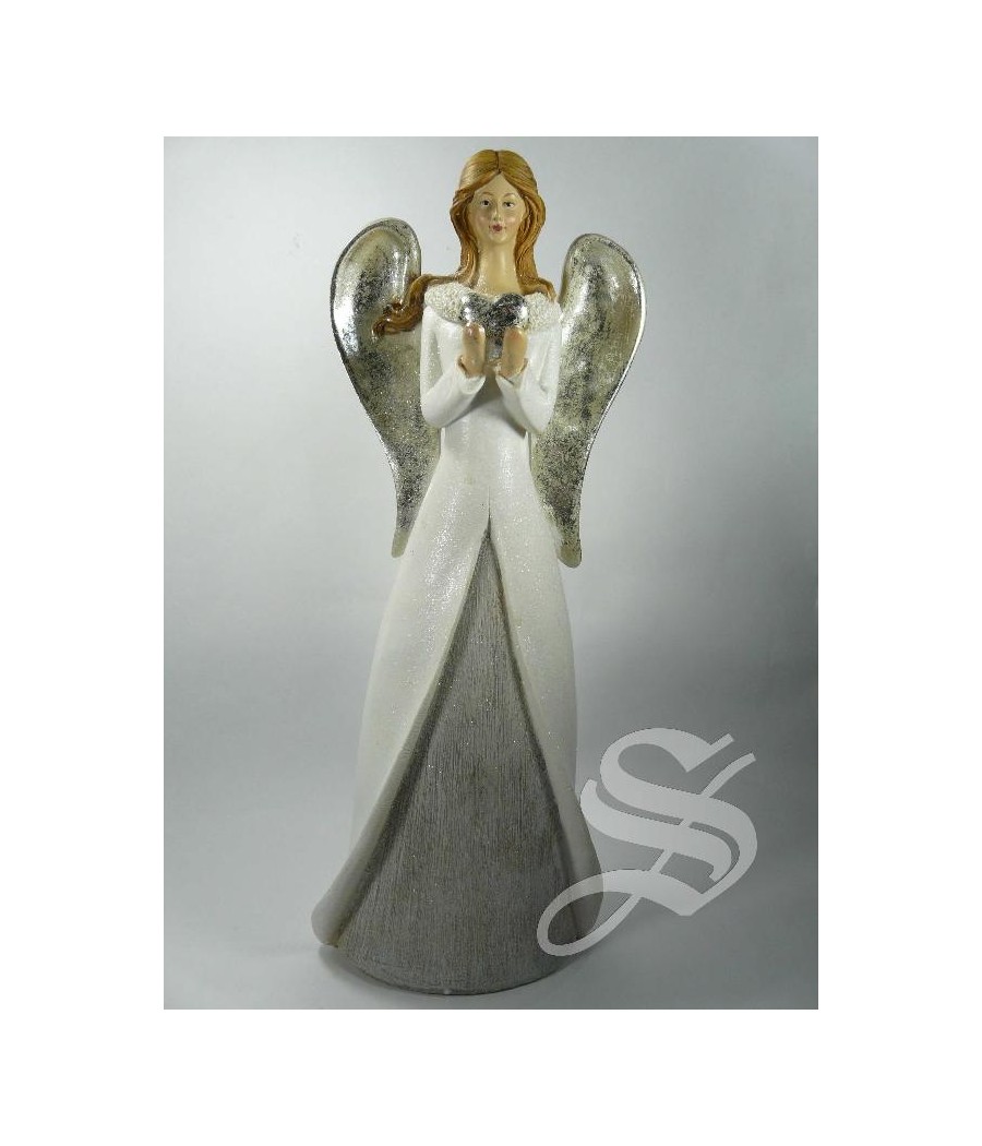 ANGEL RESINA BLANCO Y GRIS 36.5 CM