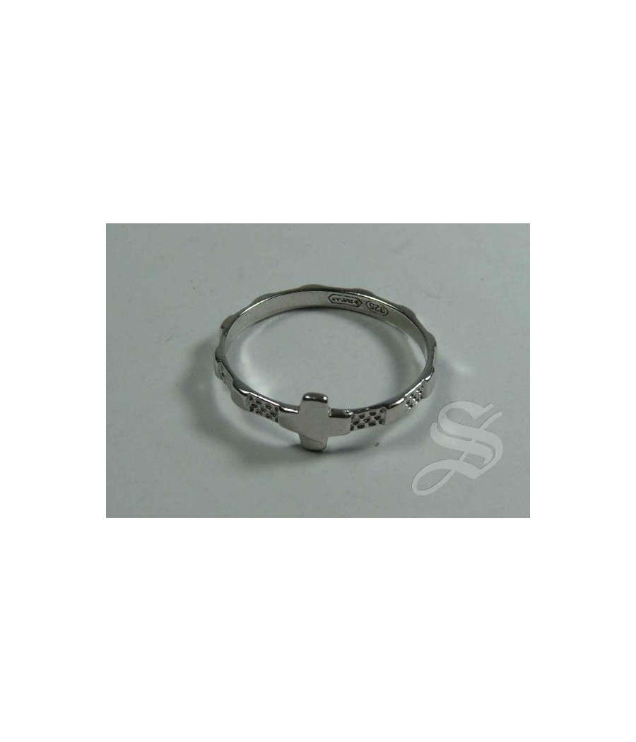 ANILLO ROSARIO PLATA TALLA 14 - 17,2 MM.