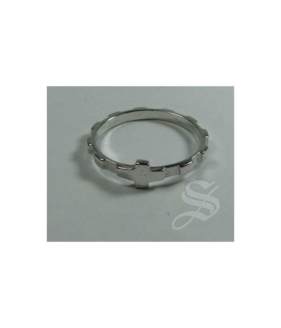 ANILLO ROSARIO PLATA TALLA 20 - 19,1 MM.