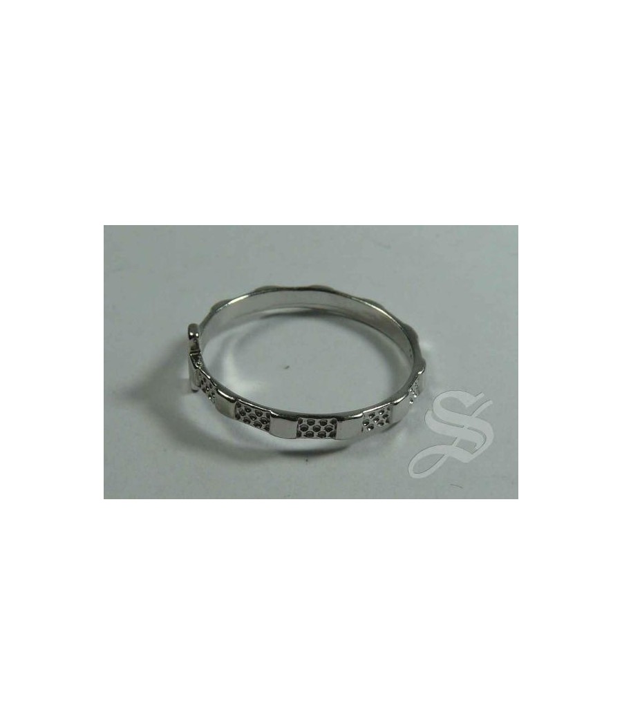 ANILLO ROSARIO PLATA TALLA 24 - 20,4 MM.