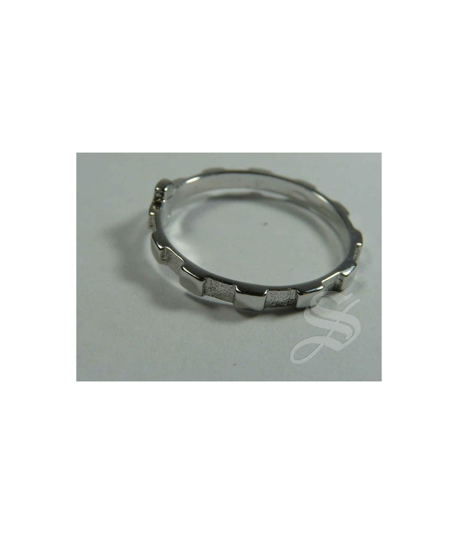 ANILLO ROSARIO PLATA TALLA 24 - 20,4 MM.