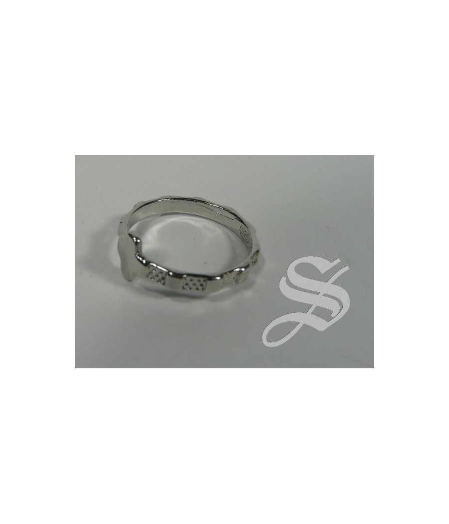 ANILLO ROSARIO PLATA TALLA 28 - 21,7 MM