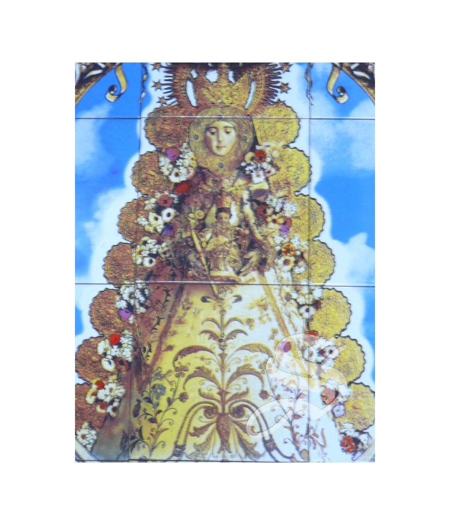 AZULEJO MOSAICO VIRGEN DEL ROCIO CON PUEBLO 45 * 60 POR PIEZAS