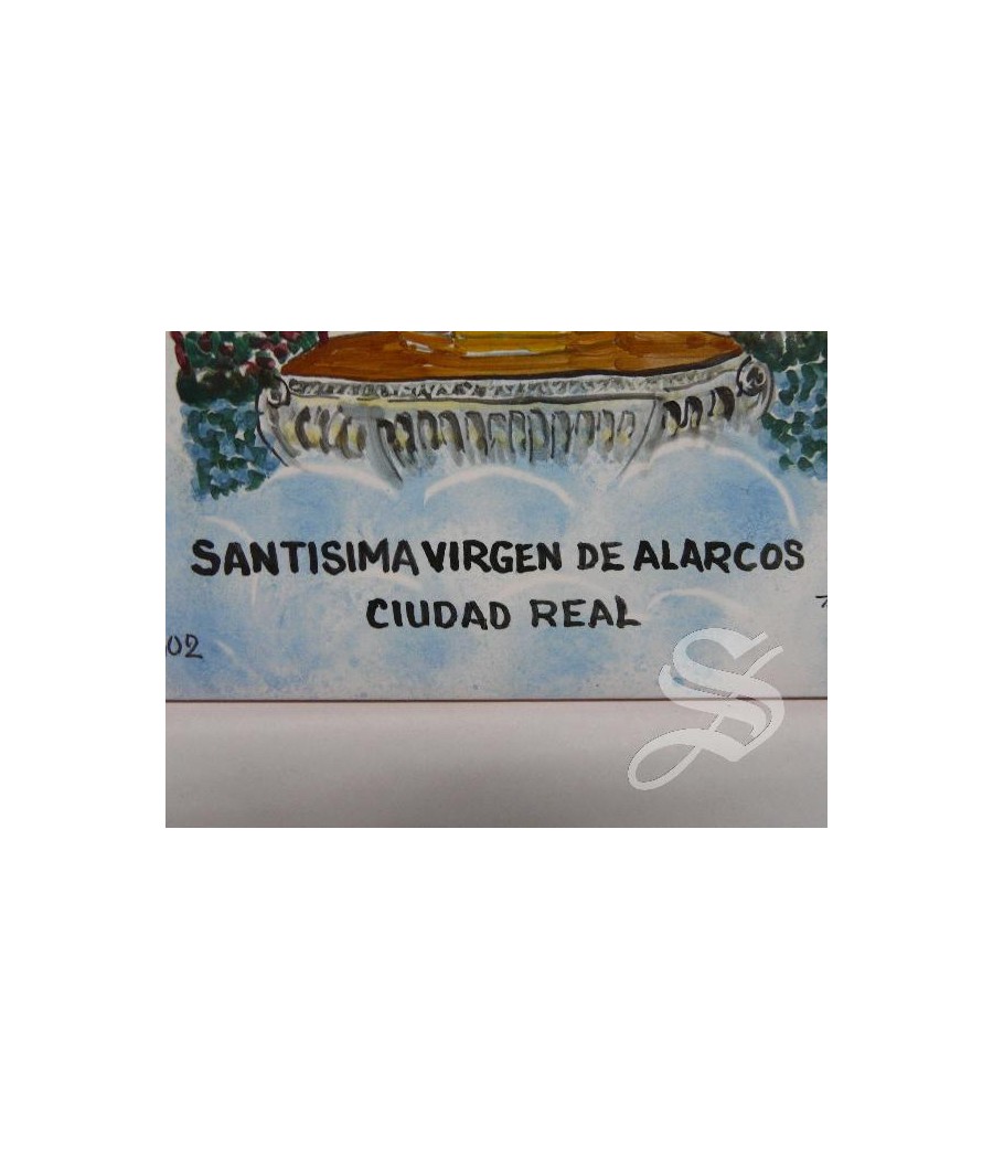 AZULEJO VIRGEN DE ALARCOS PINTADO A MANO 20 * 30