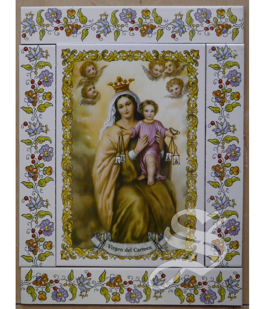 AZULEJO VIRGEN DEL CARMEN 20 X 30 CM INTERIOR O INTEMPERIE