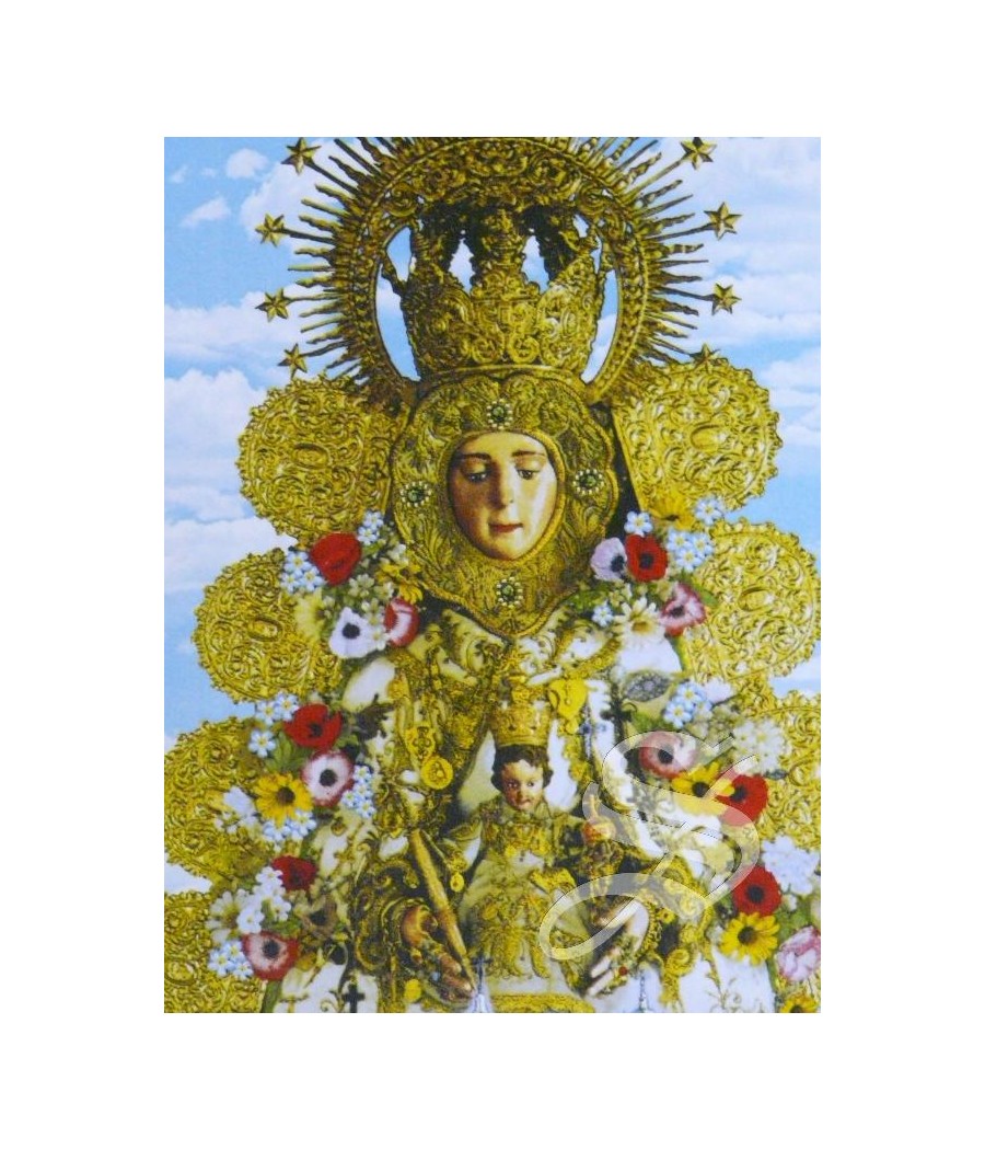 AZULEJO VIRGEN DEL ROCIO CON PUEBLO 25 * 40 PARA INTERIOR E INTEMPERIE