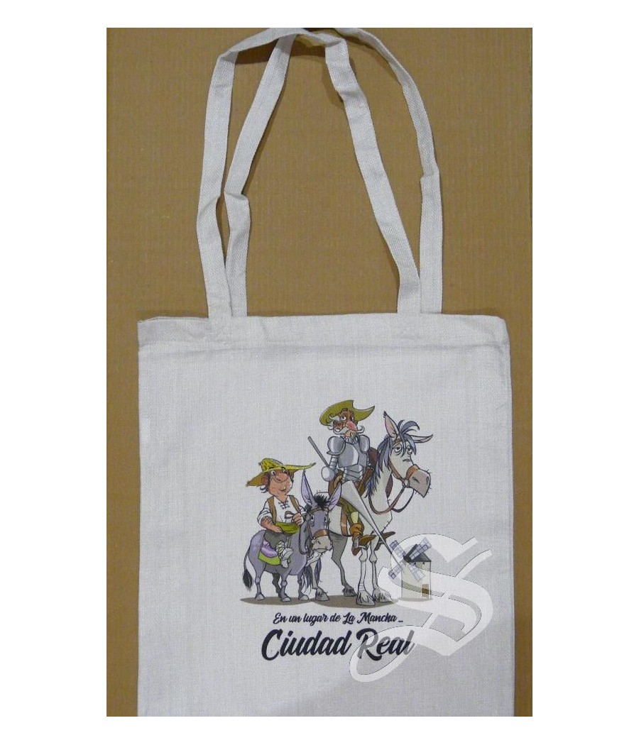 BOLSA ASAS ESTERILLA QUIJOTE Y SANCHO 42 X 38 CIUDAD REAL