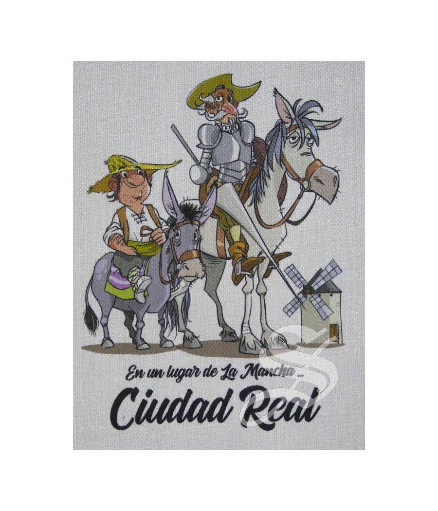 BOLSA ASAS ESTERILLA QUIJOTE Y SANCHO 42 X 38 CIUDAD REAL