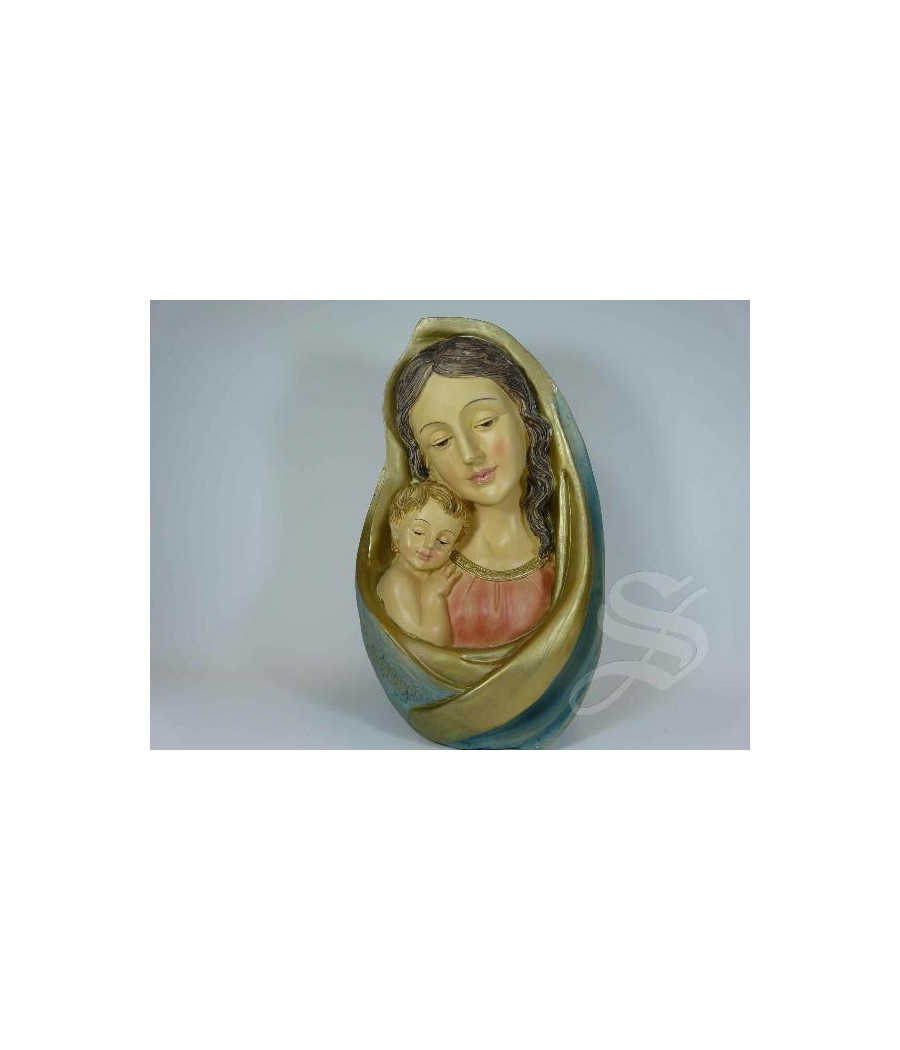 BUSTO VIRGEN CON NIÑO 23CM.