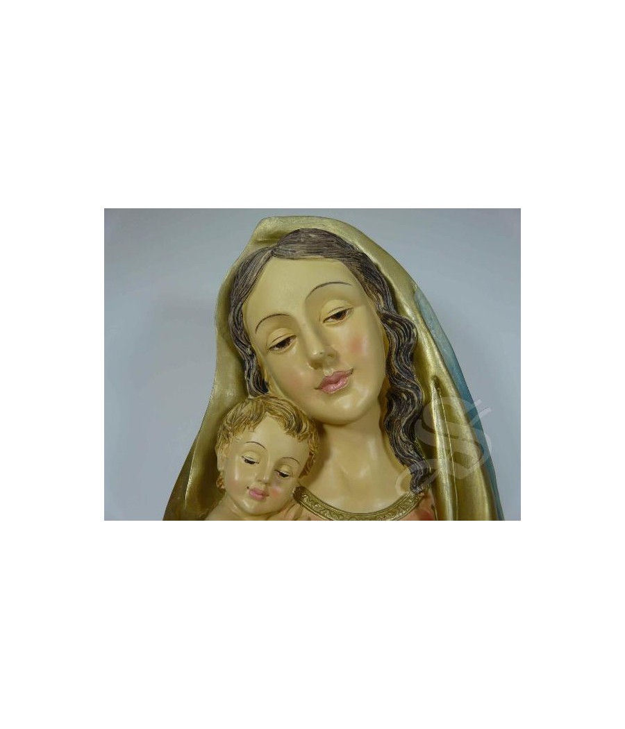 BUSTO VIRGEN CON NIÑO 23CM.