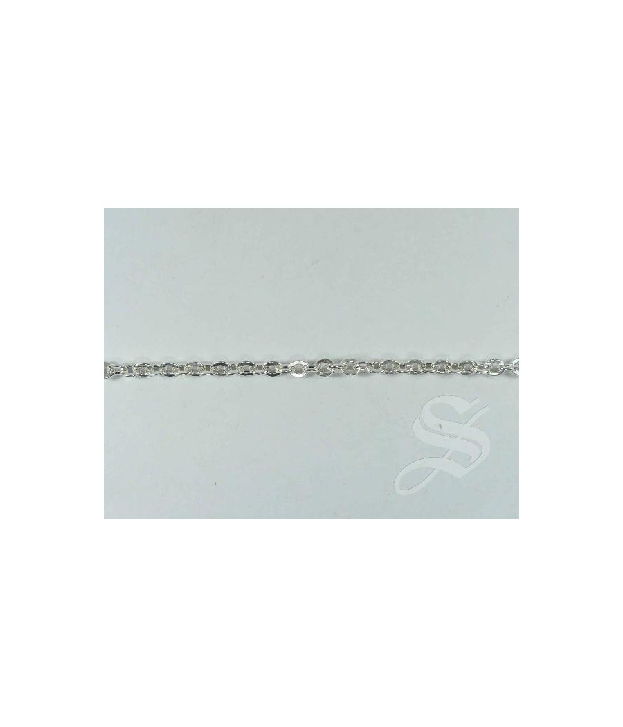 CADENA PLATA 2 X 40CM ROLO DIAMANTADA