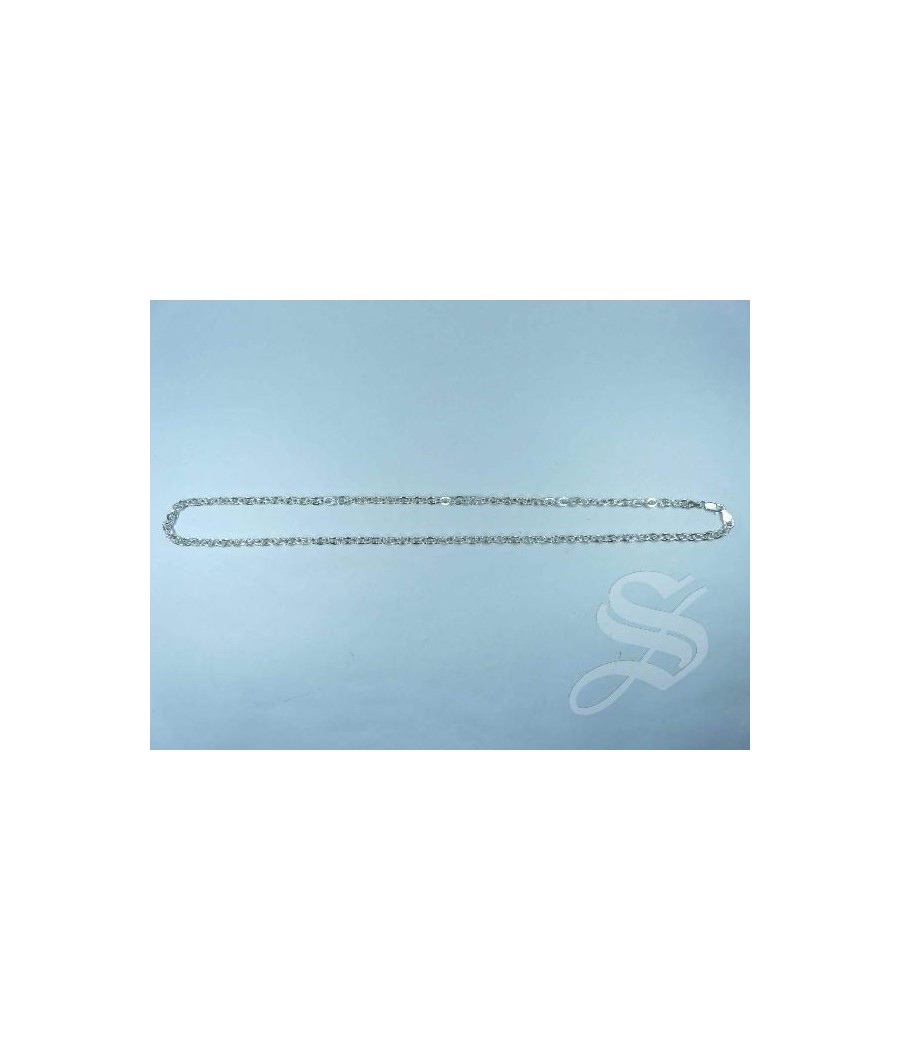 CADENA PLATA 2 X 40CM ROLO DIAMANTADA