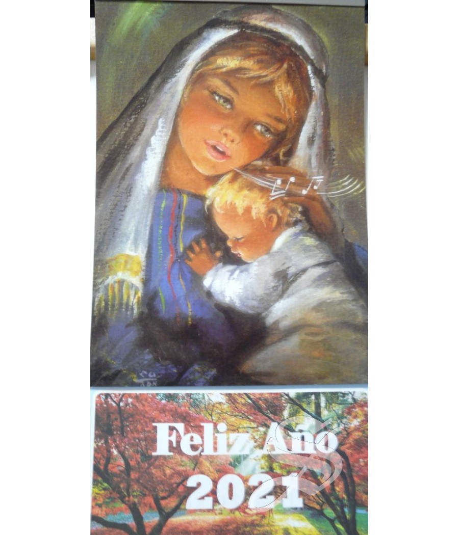 CALENDARIO PARED VIRGEN CANTANDO ALMANAQUE CON FALDILLA 2022