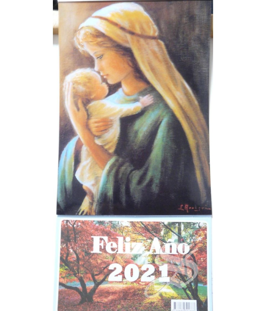 CALENDARIO PARED VIRGEN CON NIÑO ALMANAQUE CON FALDILLA 2022