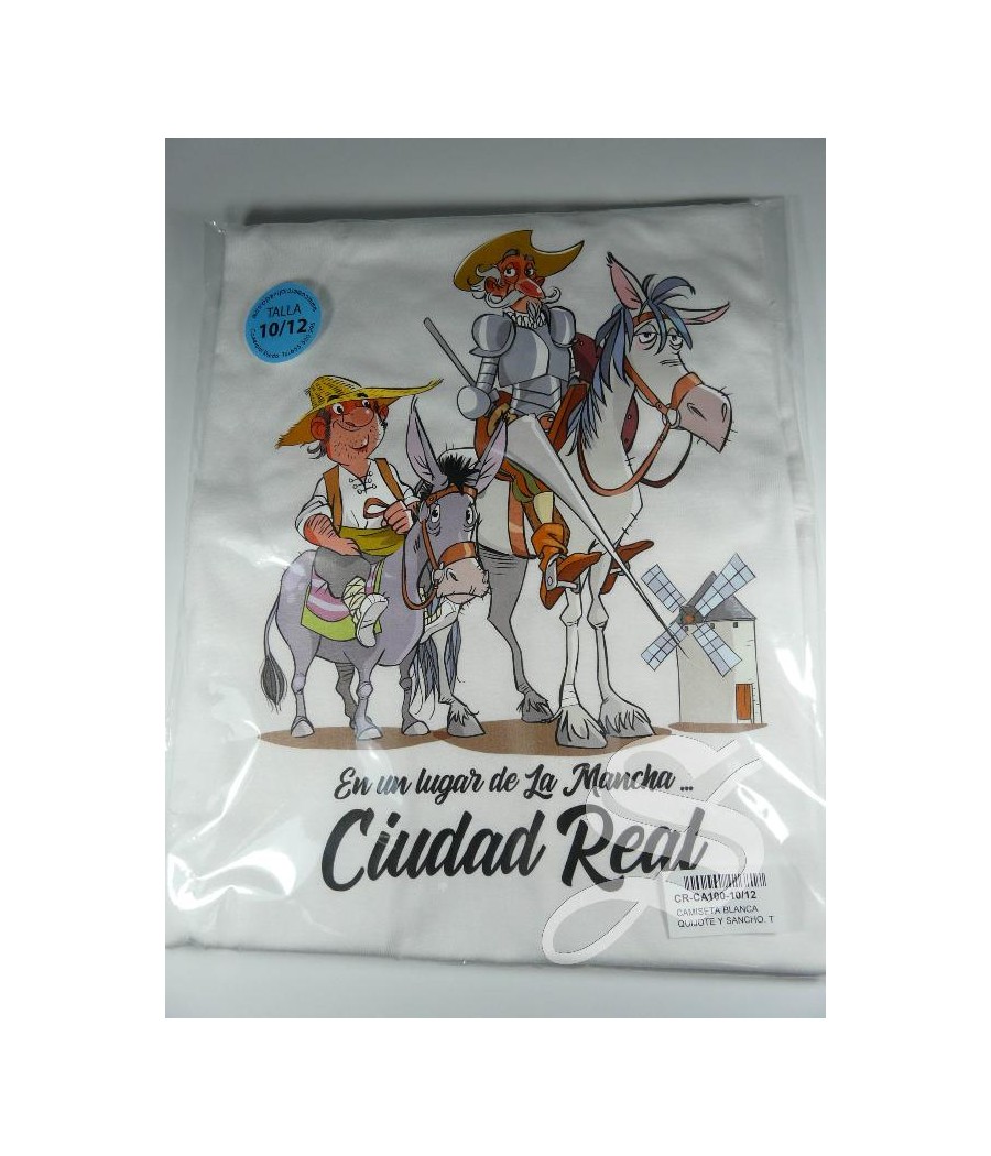 CAMISETA BLANCA QUIJOTE Y SANCHO. T 10/12