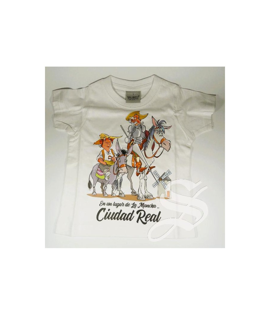 CAMISETA BLANCA QUIJOTE Y SANCHO. T1