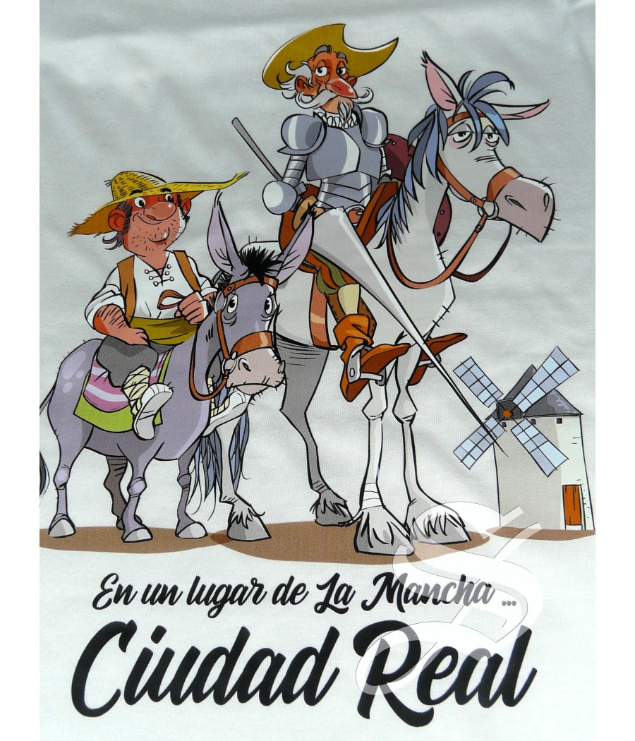 CAMISETA BLANCA QUIJOTE Y SANCHO. T3