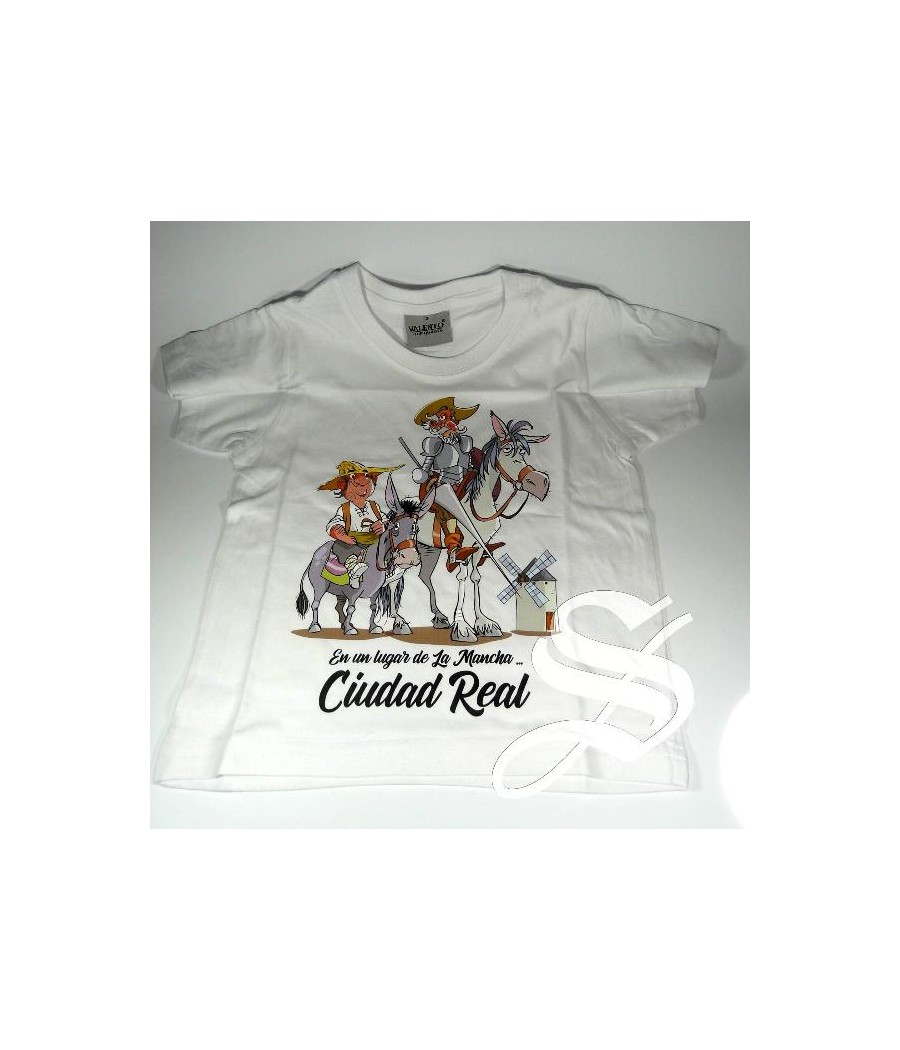 CAMISETA BLANCA QUIJOTE Y SANCHO. TALLA 2