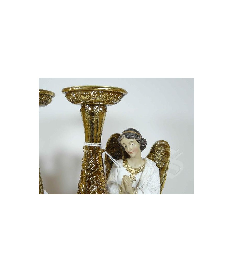 CANDELABRO ANGEL DE RODILLAS BLANCO 20CM. PRECIO POR UNIDAD