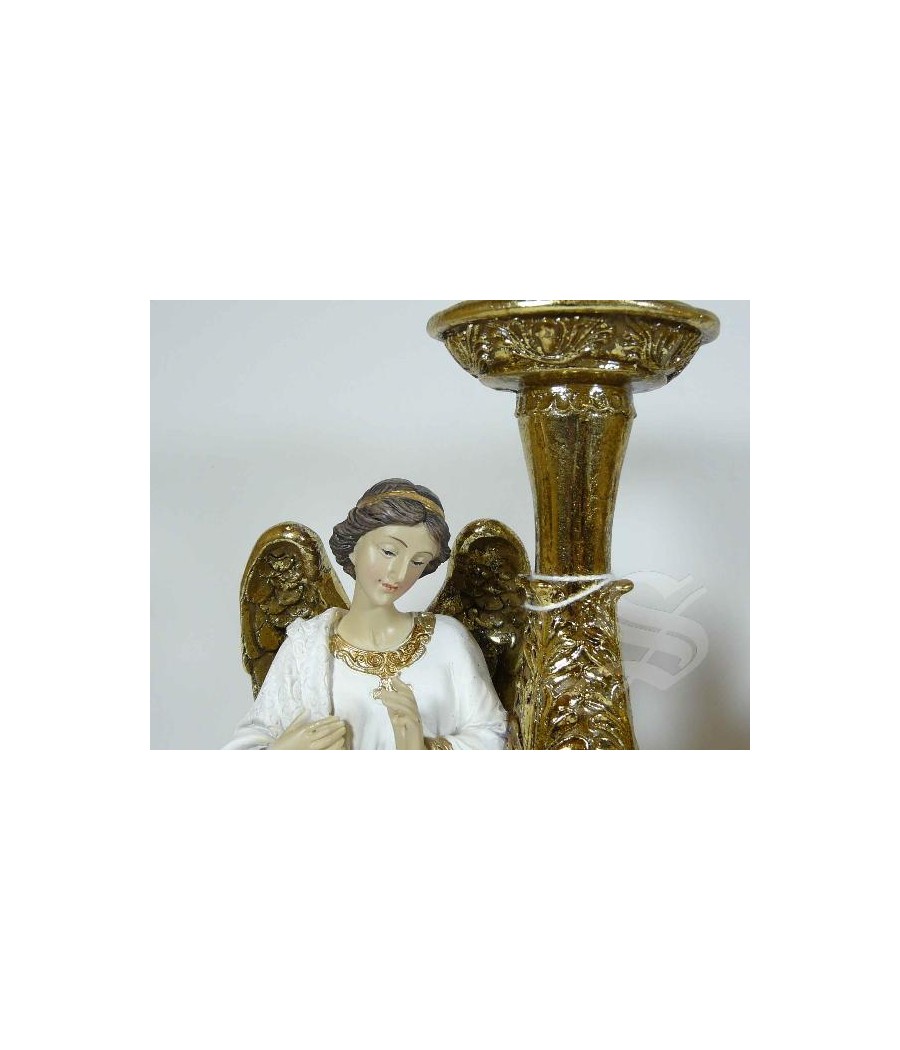 CANDELABRO ANGEL DE RODILLAS BLANCO 20CM. PRECIO POR UNIDAD