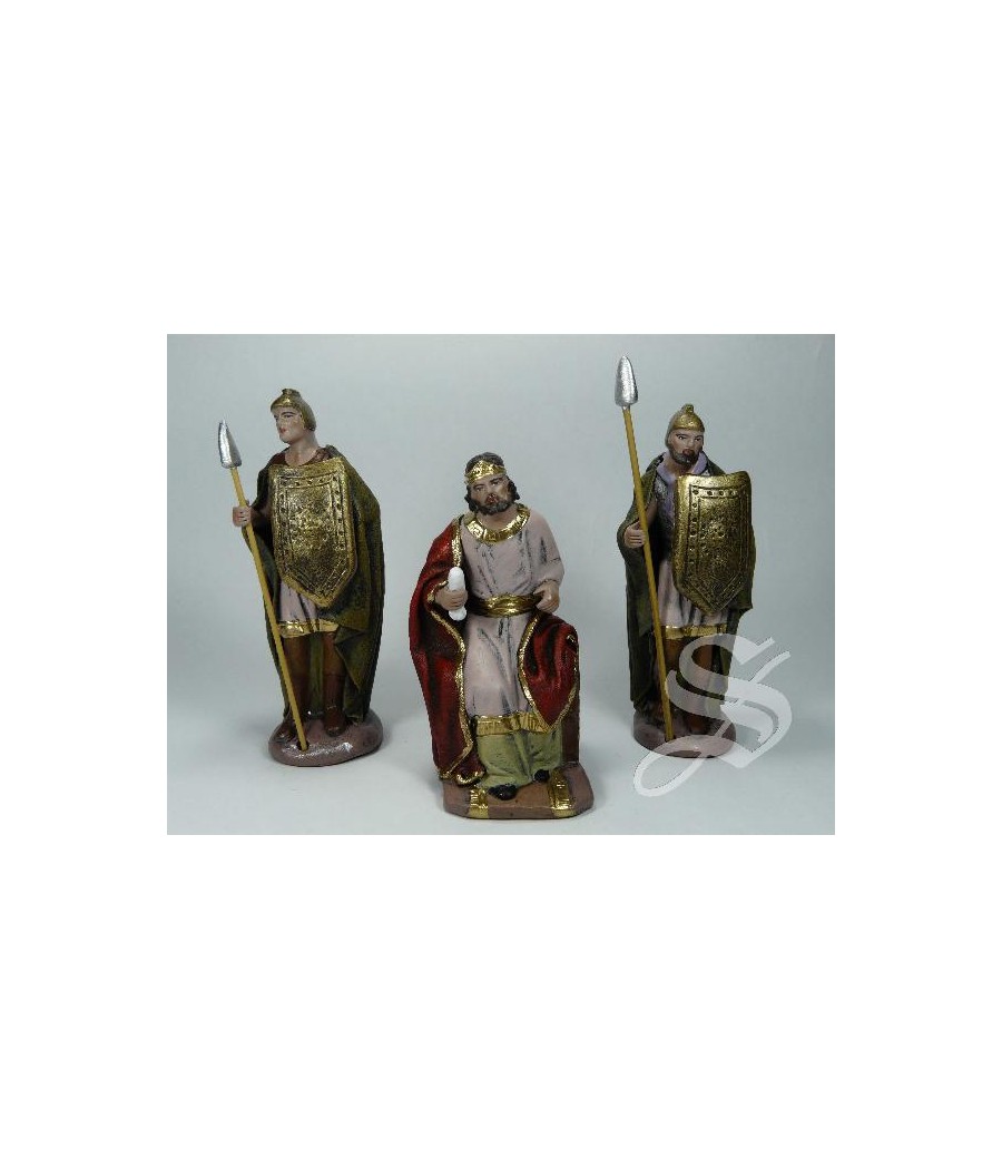 CONJUNTO HERODES Y 2 ROMANOS 12 CM. BARRO