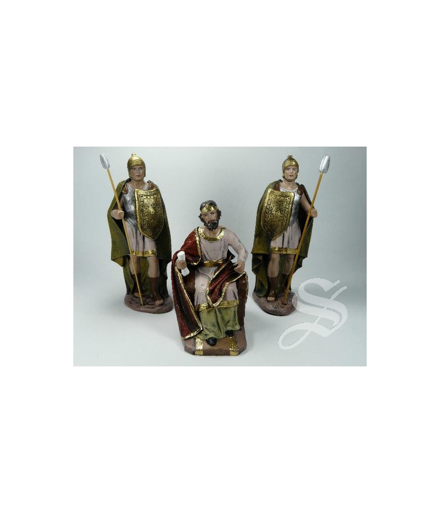 CONJUNTO HERODES Y 2 ROMANOS 14 CM. BARRO