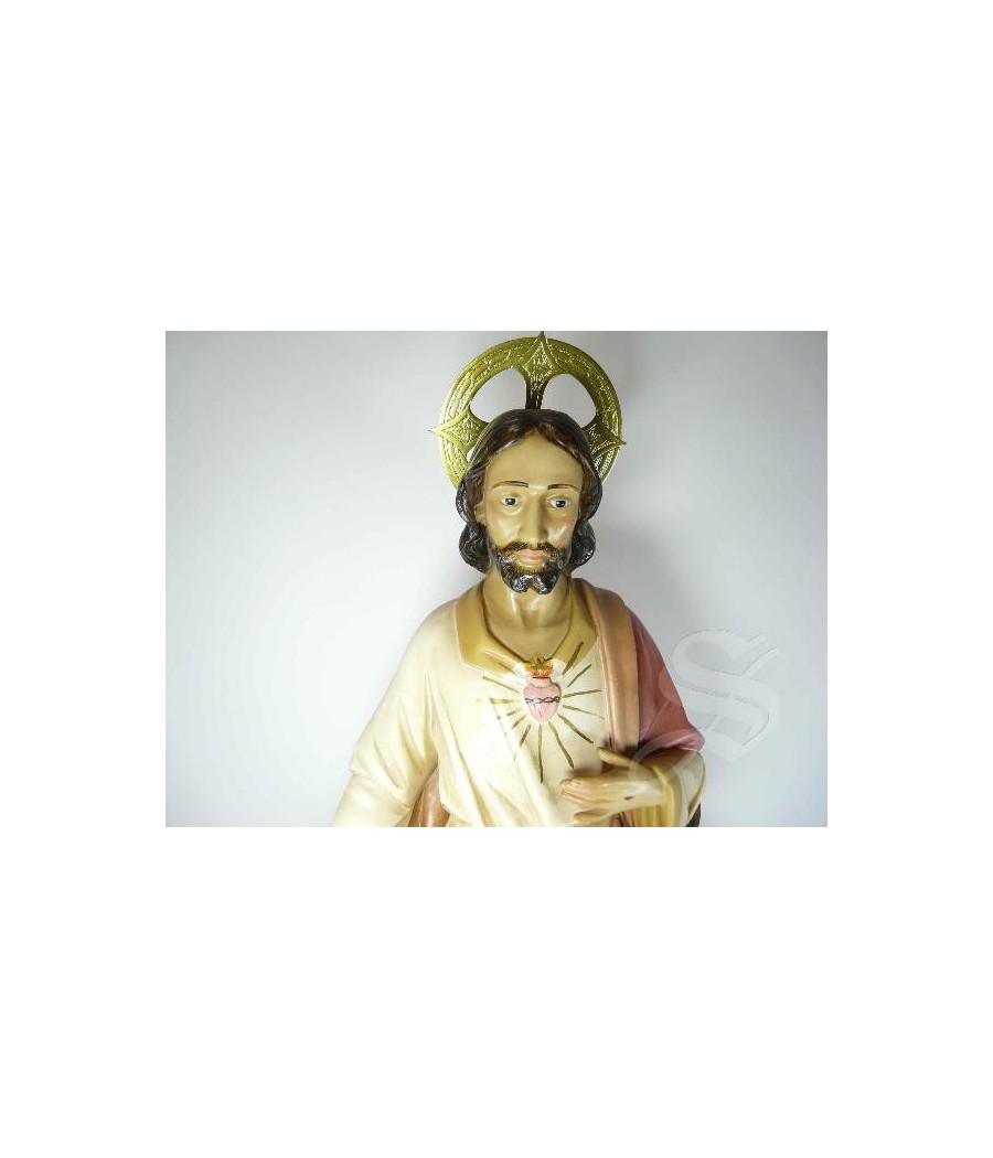 CORAZON JESUS 50CMS. ANTIGUO PASTA DE MADERA