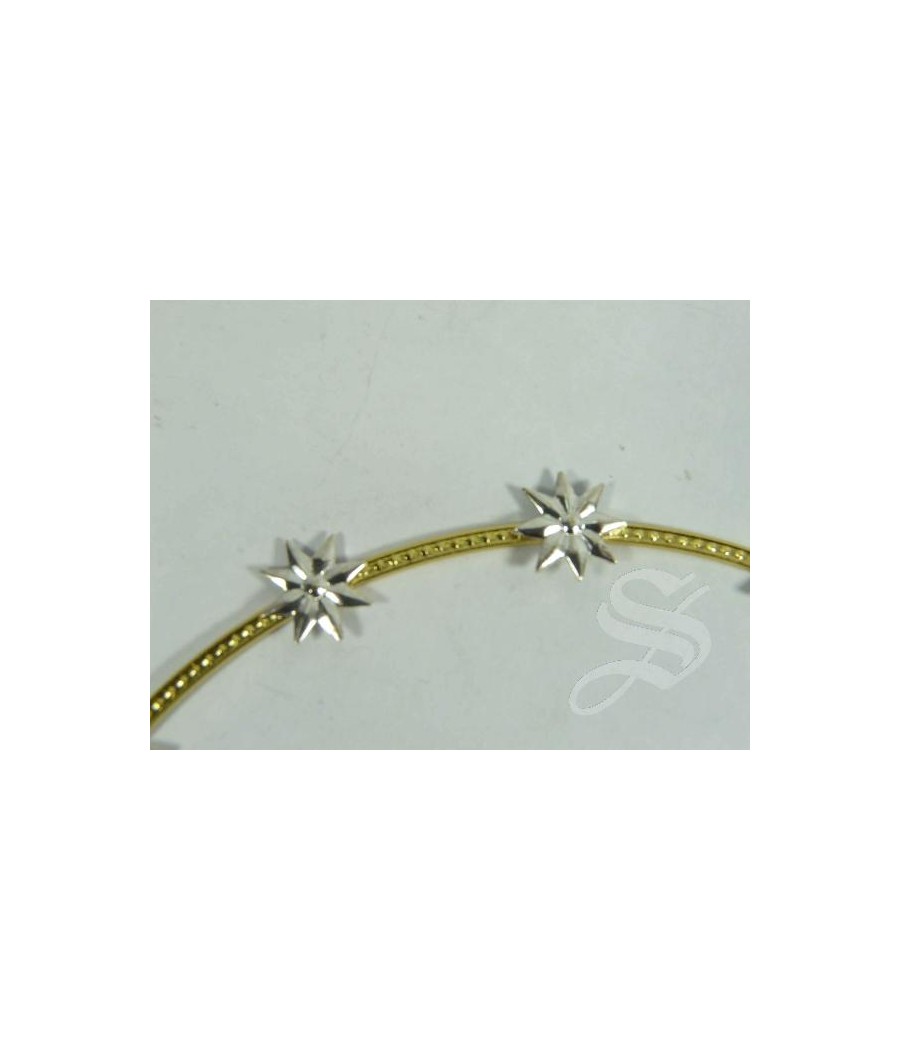 CORONA VIRGEN ARO CON ESTRELLAS 12 CM. CON PLETINA