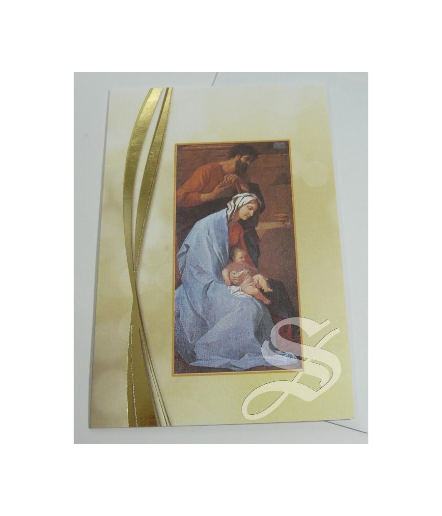 CRISMA NAVIDAD RELIGIOSO 12 X 16,5 DOBLE CON SOBRE DETALLES DORADOS