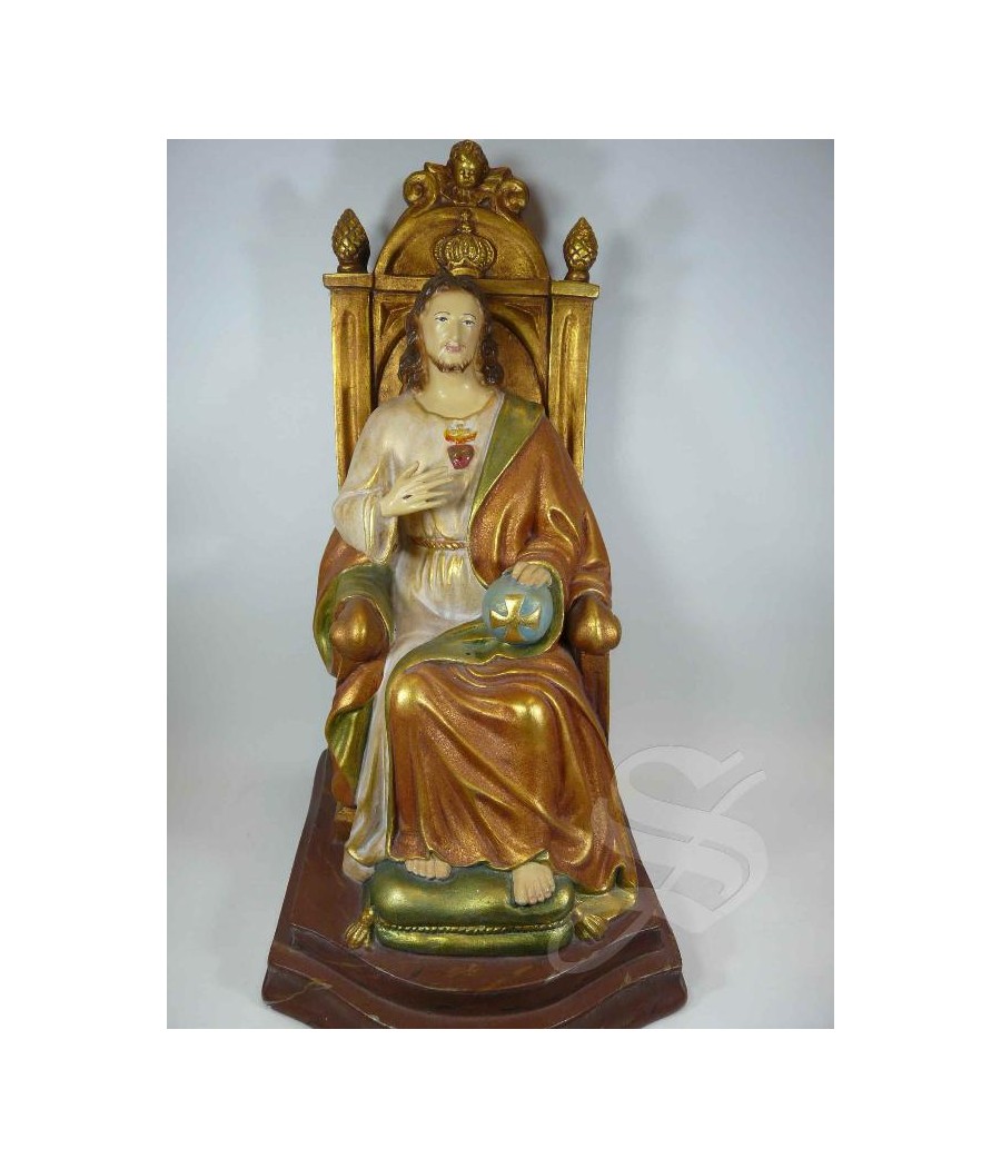 CRISTO REY EN TRONO 45 CM. 1ª