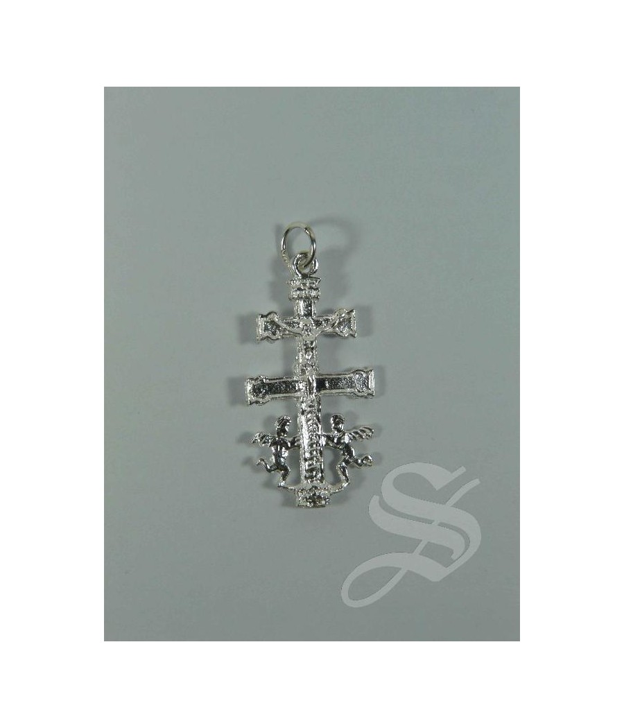 CRUZ CARAVACA T4   31 X 16 MM. PLATA PLANA