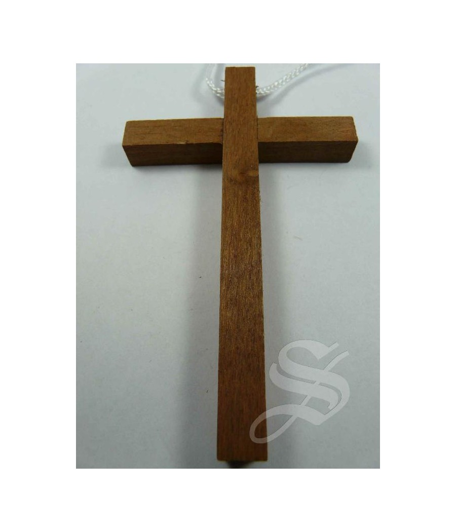 CRUZ COMUNION MADERA CON CORDON 10 CM.