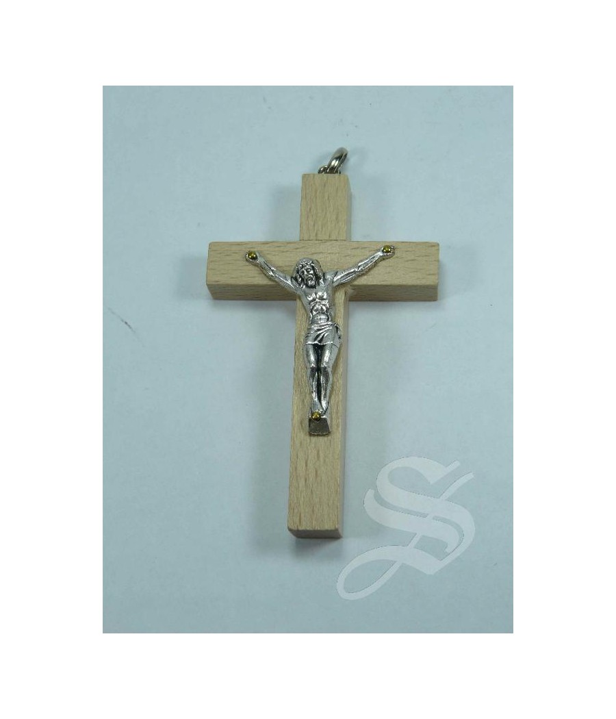 CRUZ COMUNION MADERA HAYA CON CRISTO 4.5 X 8.5CM