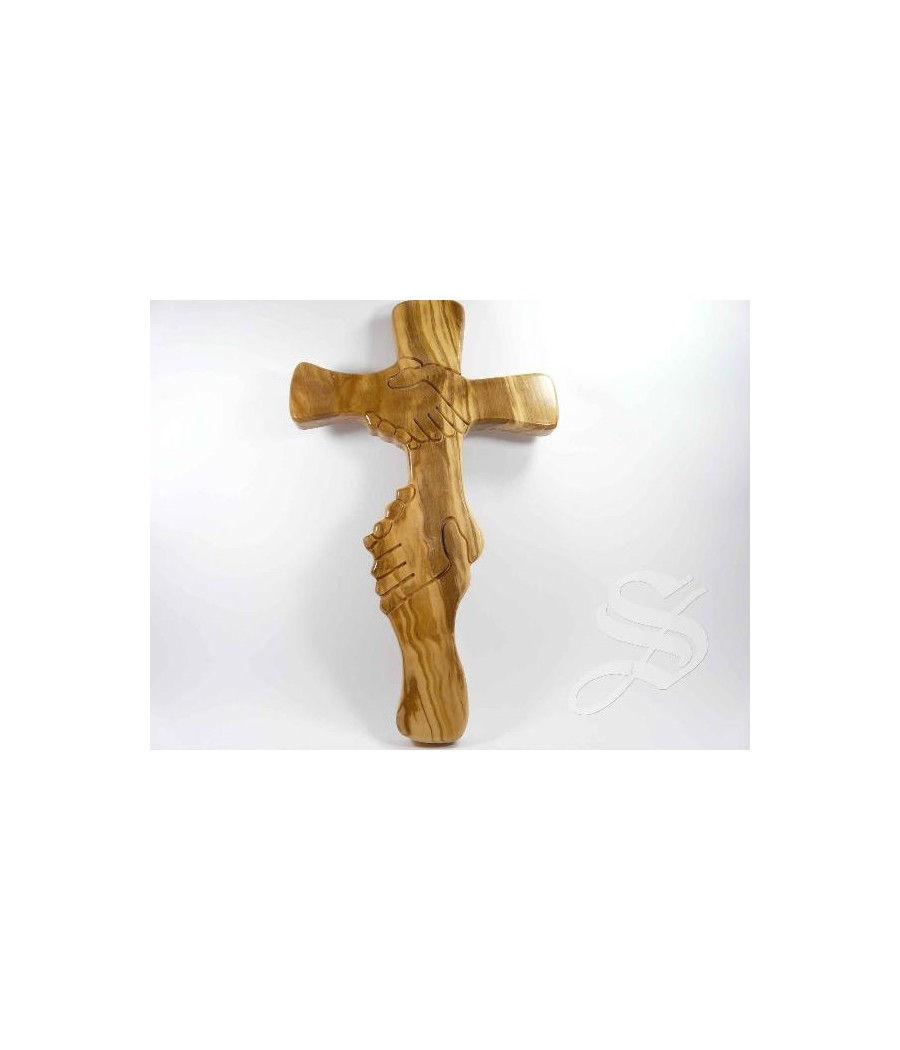 CRUZ DE LA AMISTAD MADERA OLIVO 28 CM.