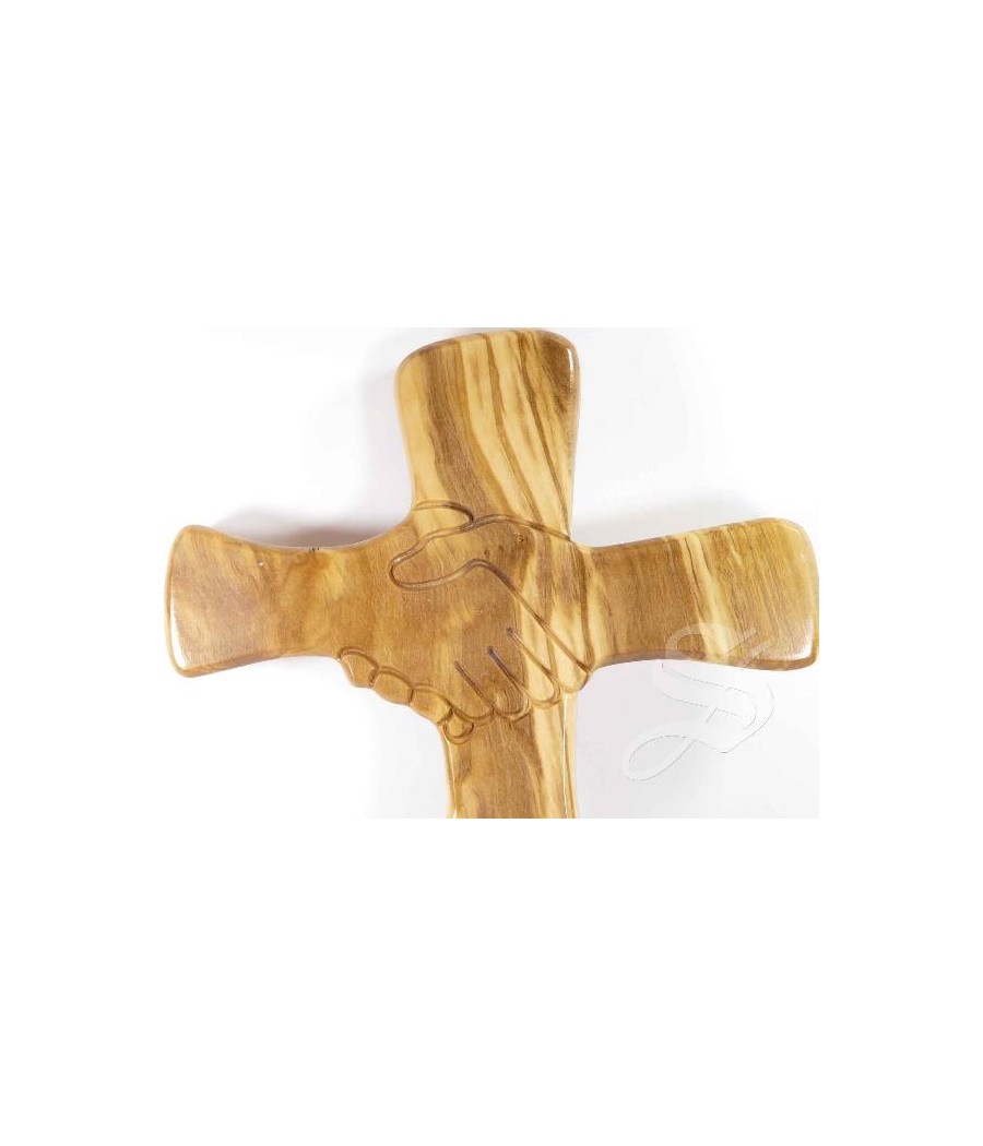 CRUZ DE LA AMISTAD MADERA OLIVO 28 CM.