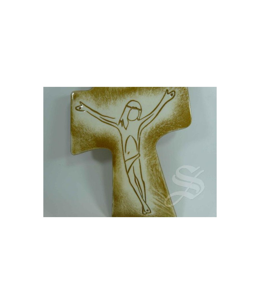 CRUZ IMITACION CERAMICA CRISTO