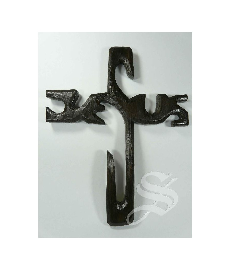 CRUZ JESUS EN MADERA 24,5 X 20