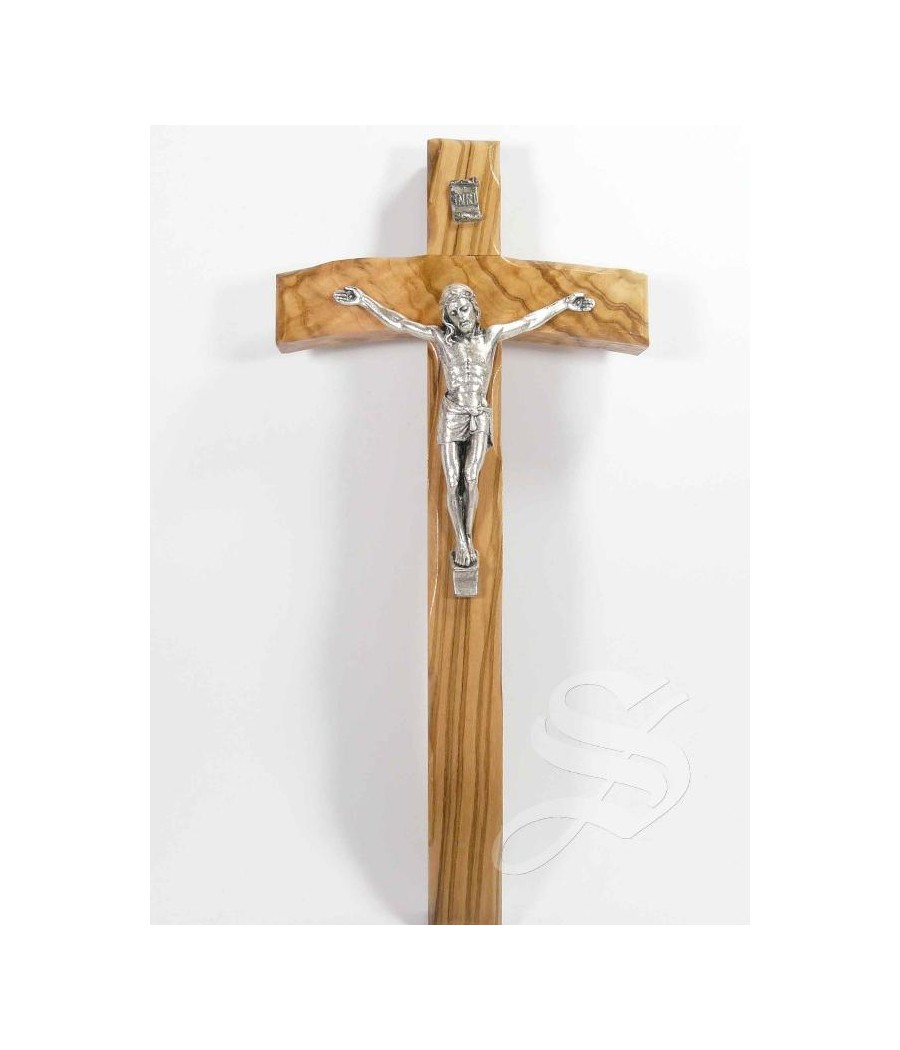 CRUZ MADERA 20 CM. CRISTO EN METAL