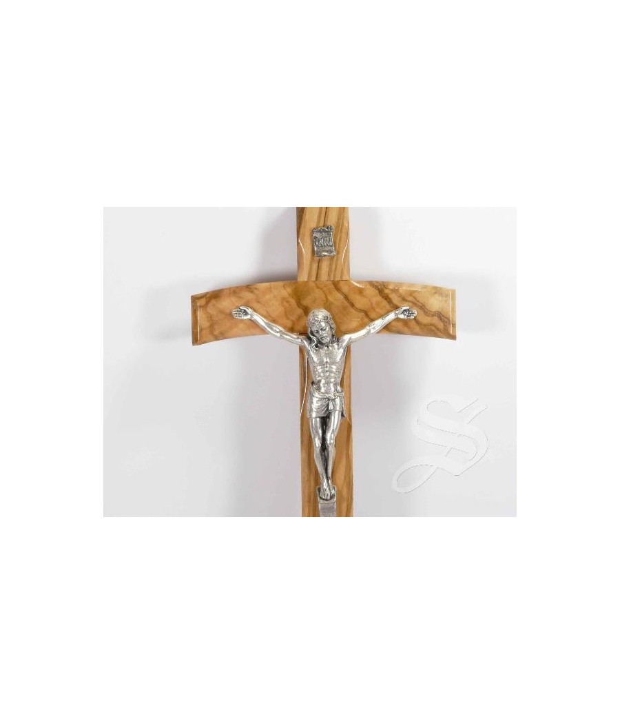 CRUZ MADERA 20 CM. CRISTO EN METAL