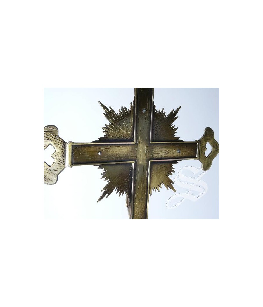 CRUZ METAL BRONCE 39 CM. CON BASE