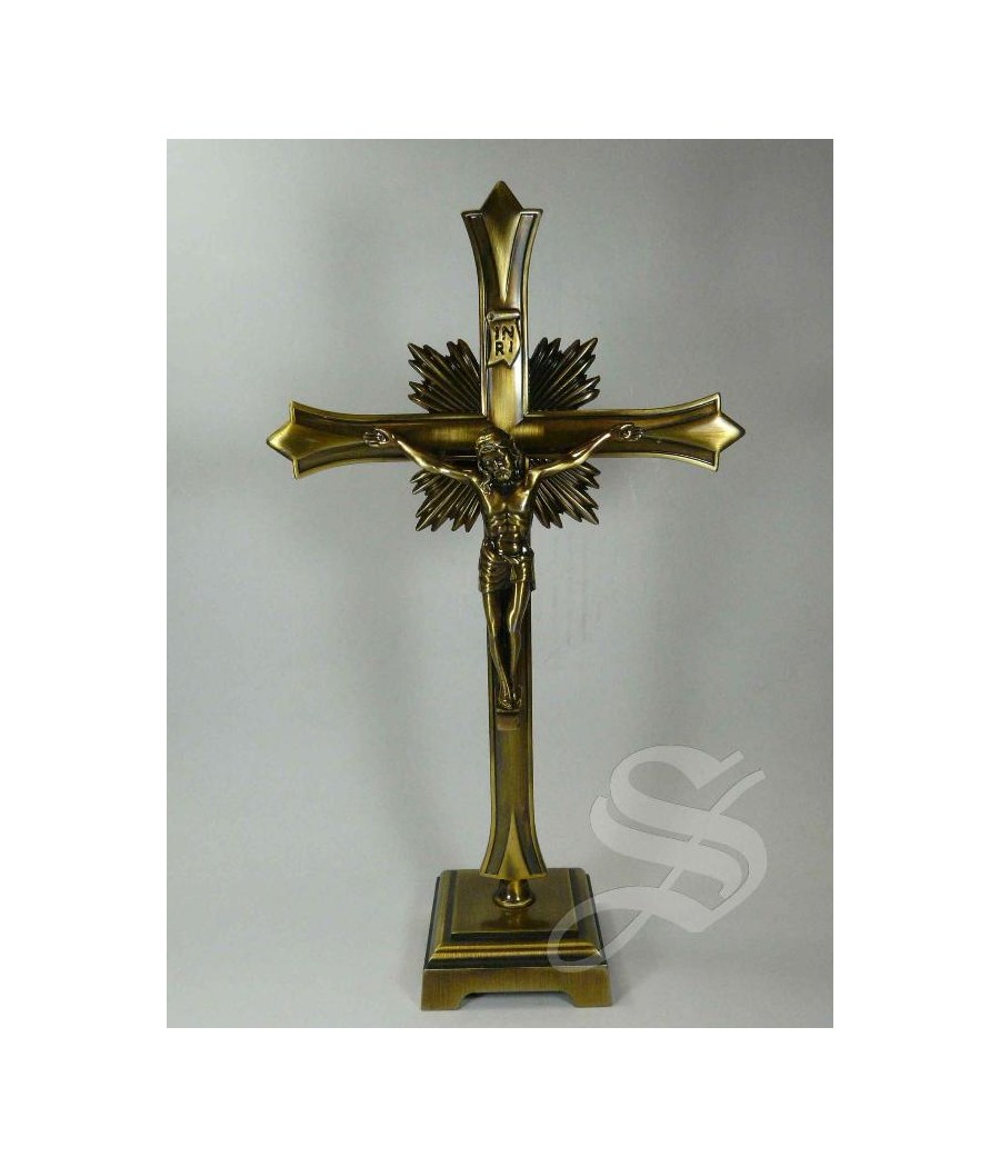 CRUZ METAL BRONCE C/BASE 30CM.