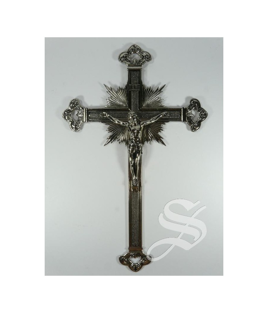 CRUZ METAL CROMADO 35 CM. PARED